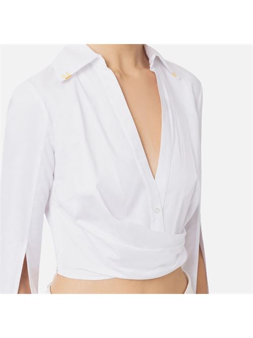 Camicia cropped in raso con drappeggio ELISABETTA FRANCHI | CA07851E251E2100